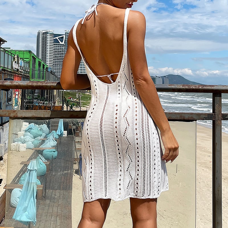 Hot Sexy Hollow Out Women Knitted Beachwear