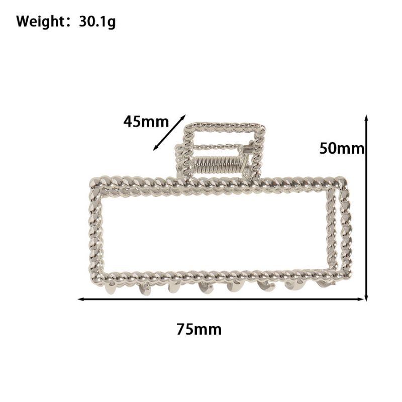 Rectangular Metal Hair Claw Clip