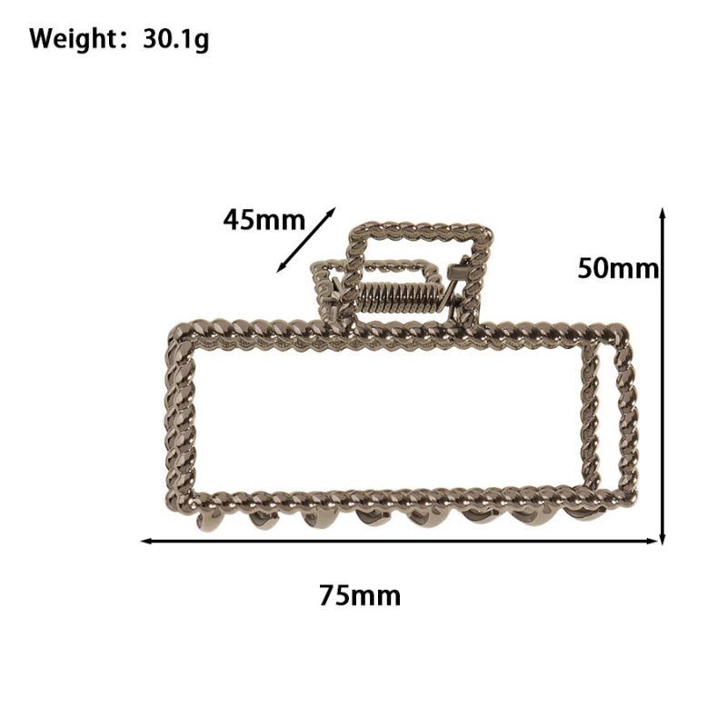 Rectangular Metal Hair Claw Clip