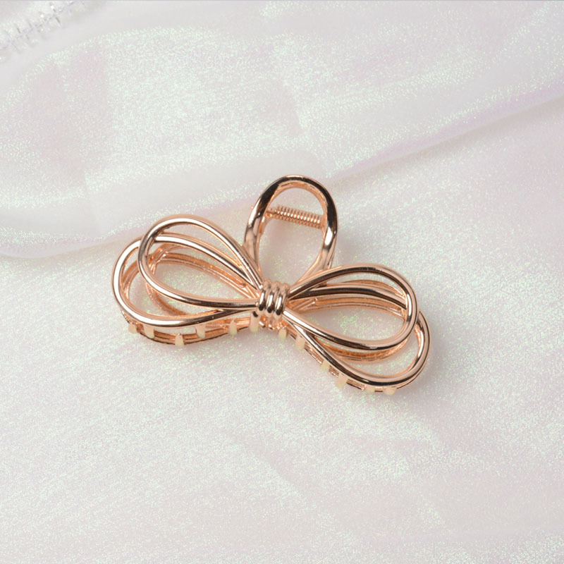 Bowknot Gold Silver Big Hair Claw Clips