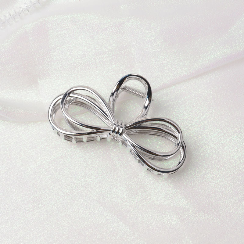 Bowknot Gold Silver Big Hair Claw Clips