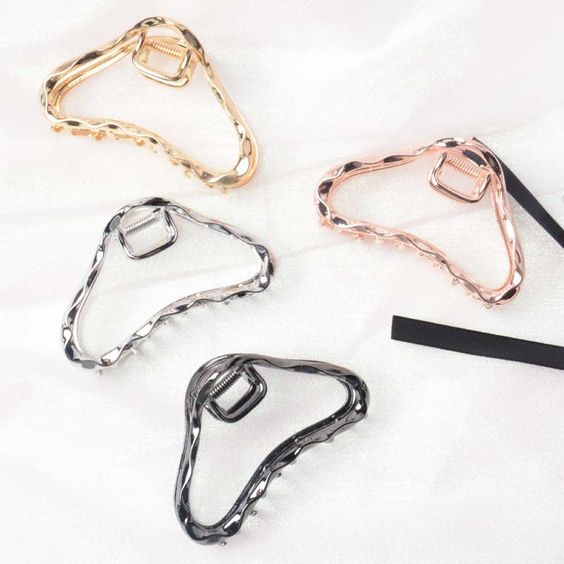 Triangle Shaped Gold Silver Hair Claw Clips