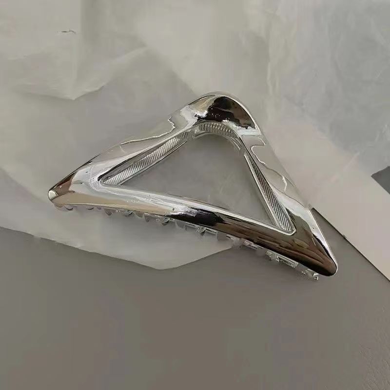 Big Triangle Shaped Plated Metal Hair Claw Clips