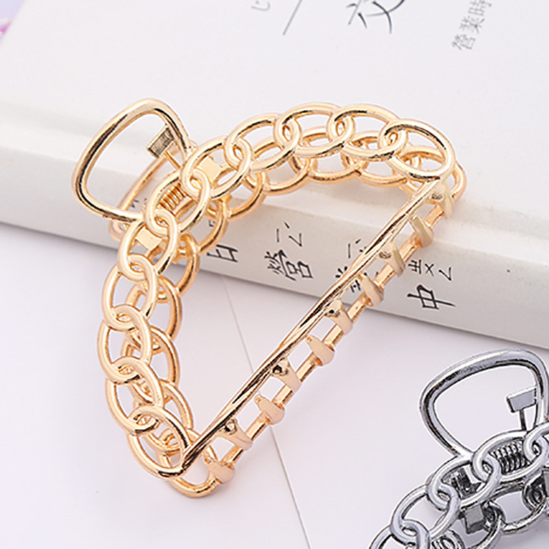 Vintage Chain Square Alloy Hair Claw Clips