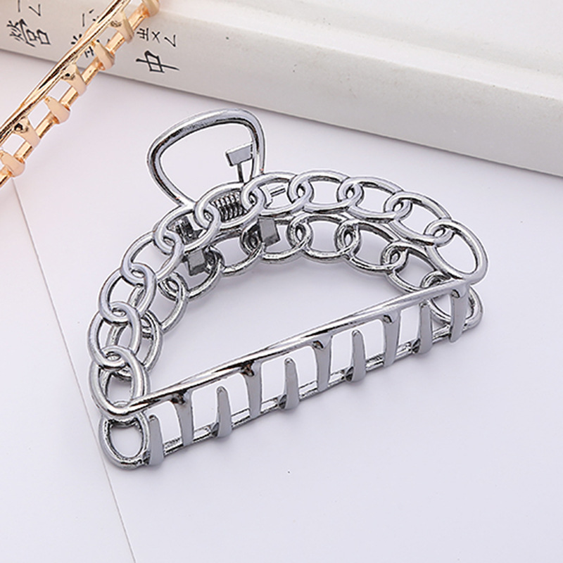 Vintage Chain Square Alloy Hair Claw Clips