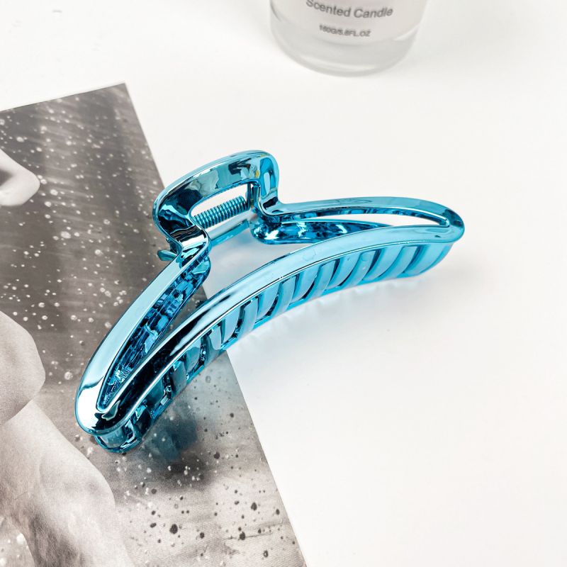 Crescent Shaped Plated Metal Colors Plastic Hair Clip