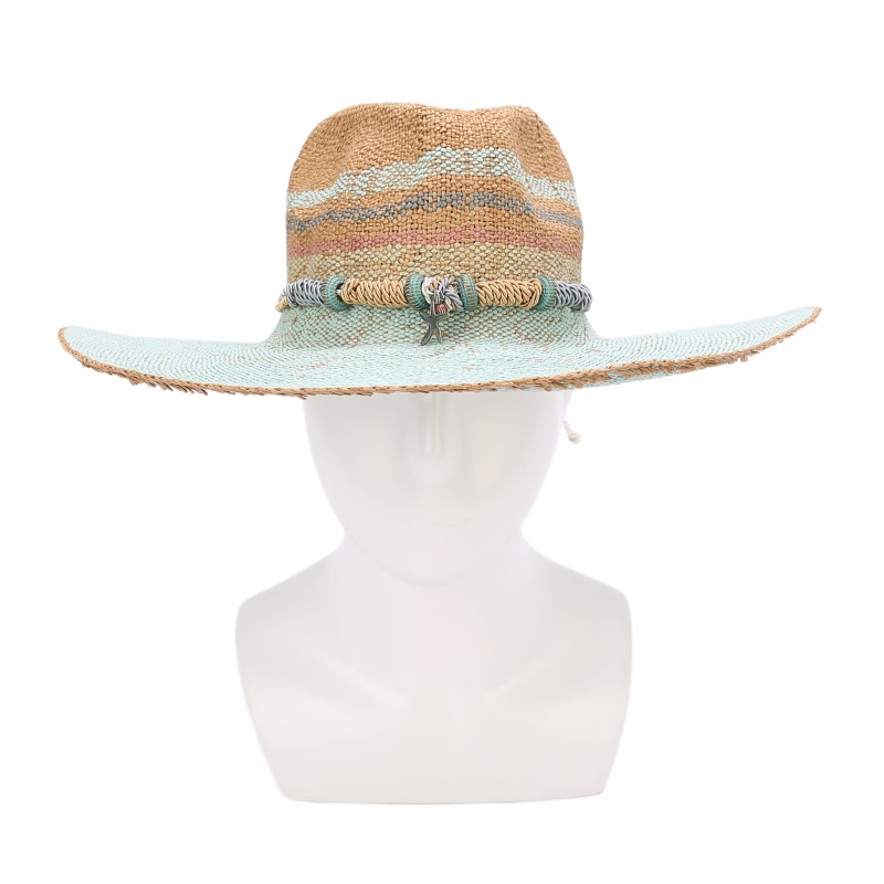 Hand Made Mint Green Paper Straw Hat