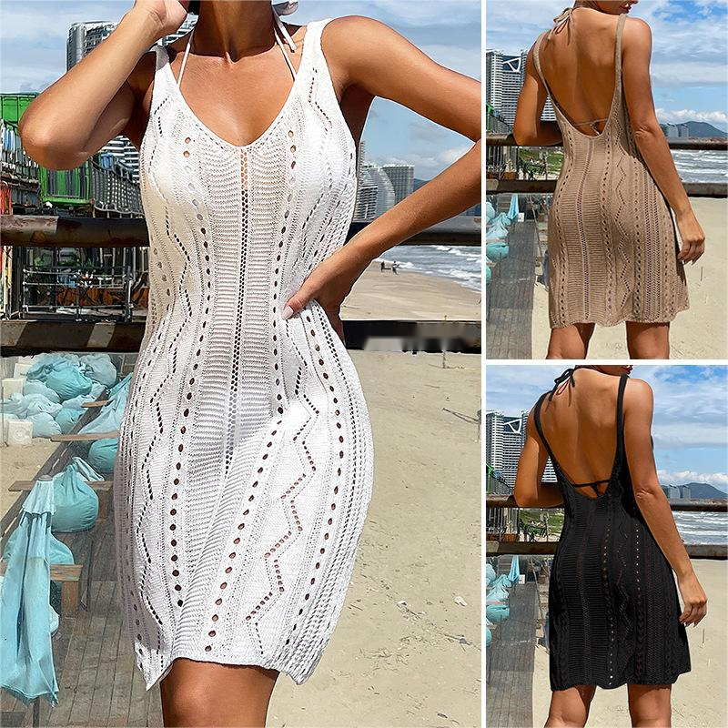 Hot Sexy Hollow Out Women Knitted Beachwear