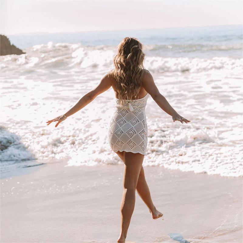 Summer Sexy Crochet Hollow Out Cover Up Dress