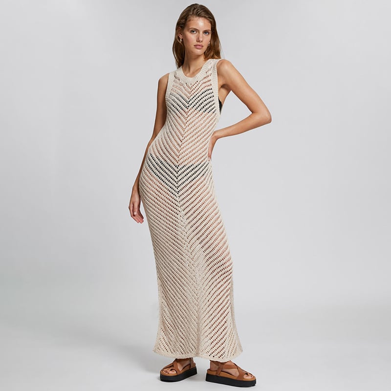 New Beach Sexy Knitted Hollow Vacation Skirt