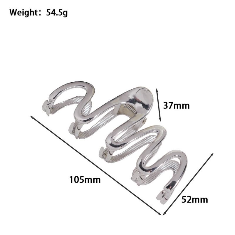 MM Wave Shaped Plated Metal Hair Clips