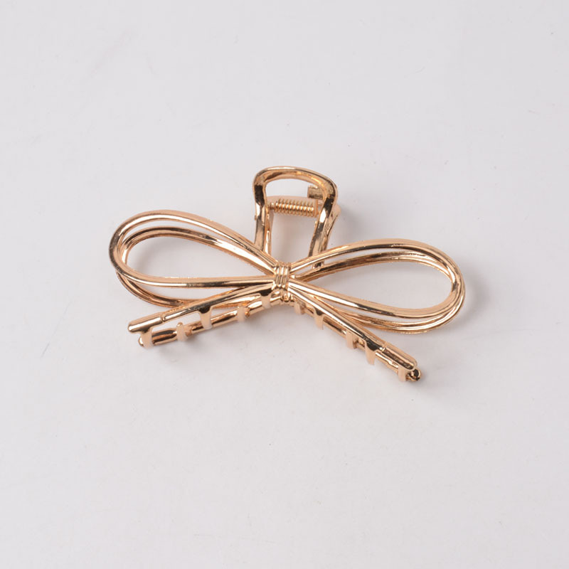 Bowknot Plated Gold Silver Hair Claw Clip