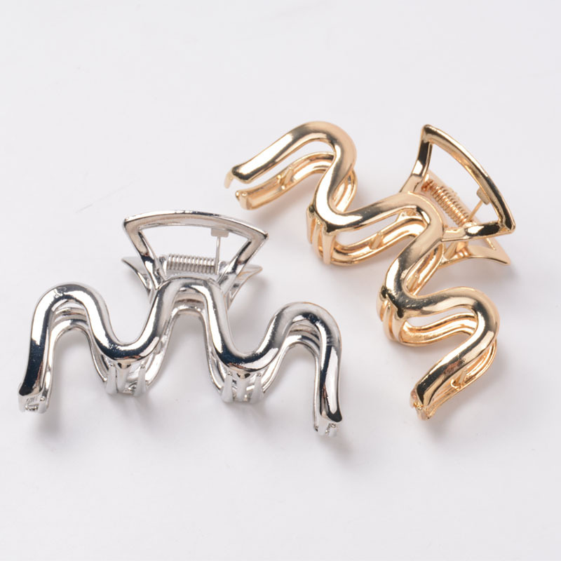 Wave Shaped Middle Size Hair Claw Clips