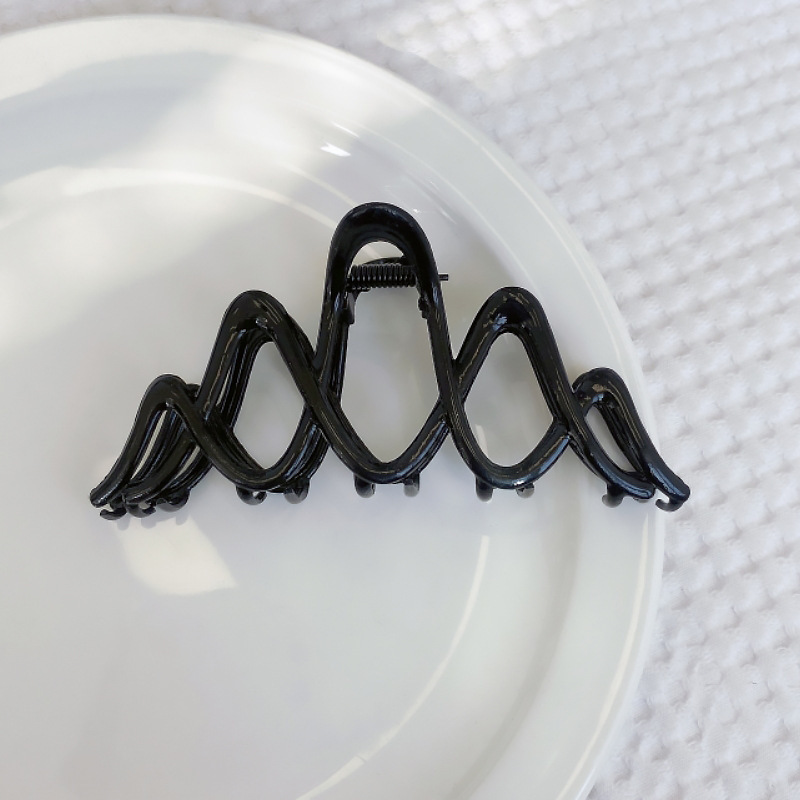 Wave Shaped Metal Hair Claw Clips