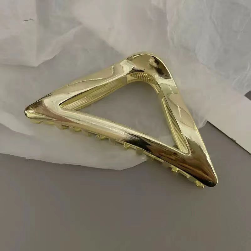 Big Triangle Shaped Plated Metal Hair Claw Clips