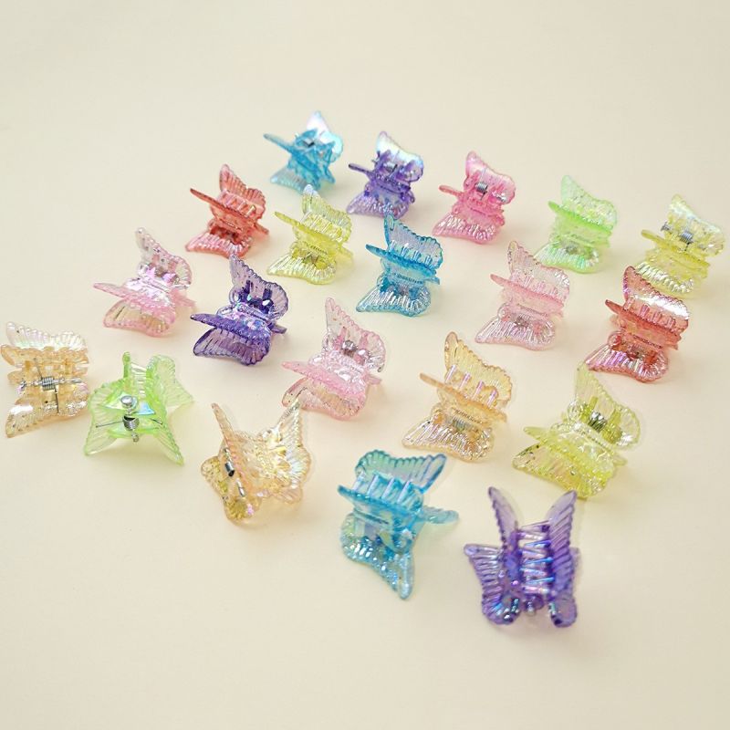 New Butterfly Small Transparent Plastic Hair Clip