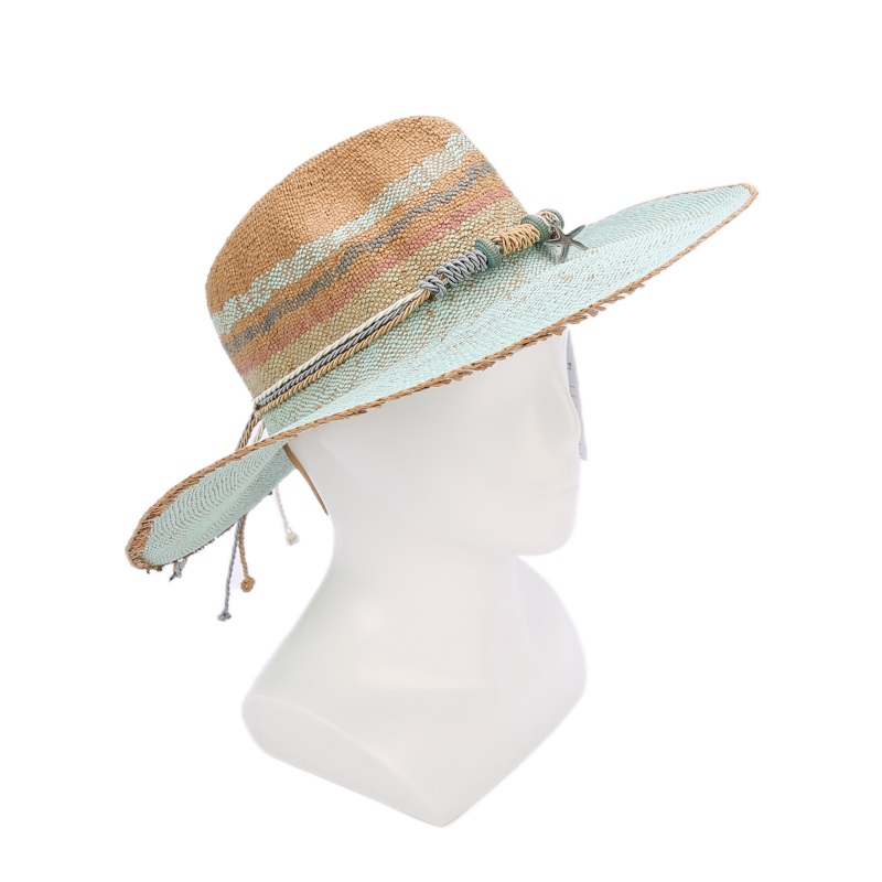 Hand Made Mint Green Paper Straw Hat