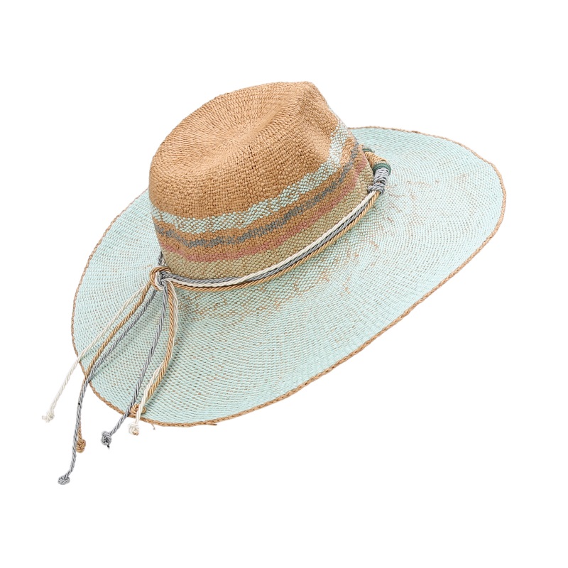 Hand Made Mint Green Paper Straw Hat