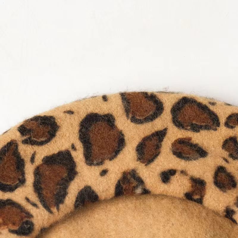 Vintage Leopard Print Beret