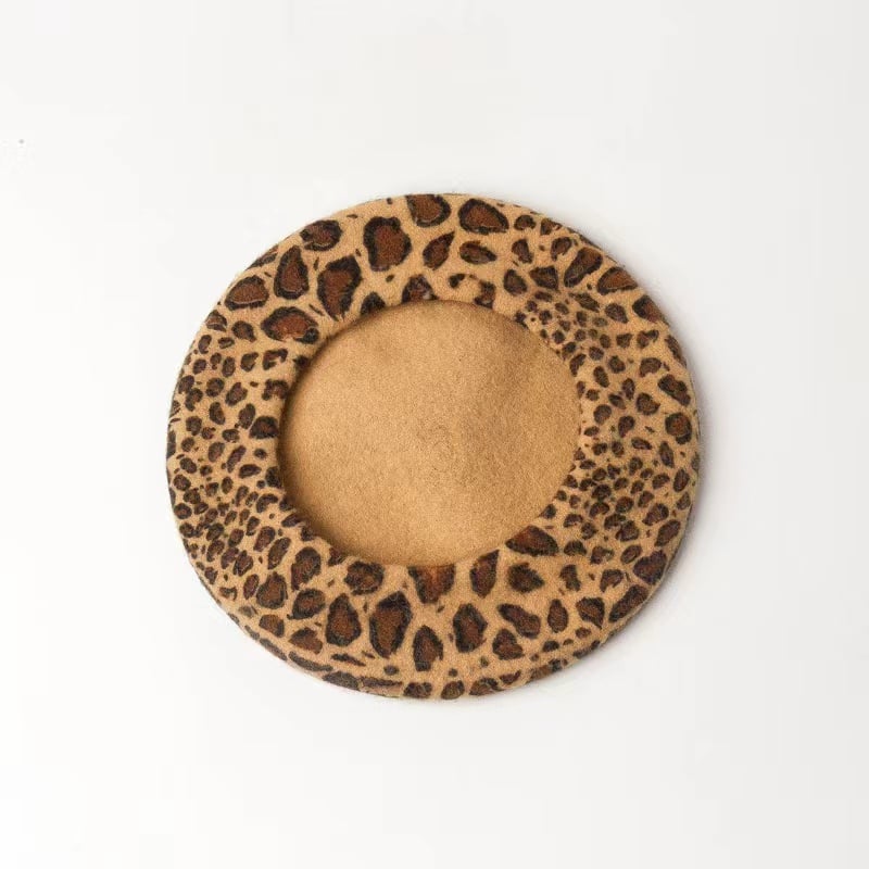 Vintage Leopard Print Beret