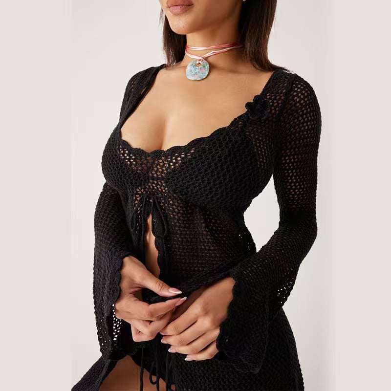 Sexy Knitted Hollow Out Dress