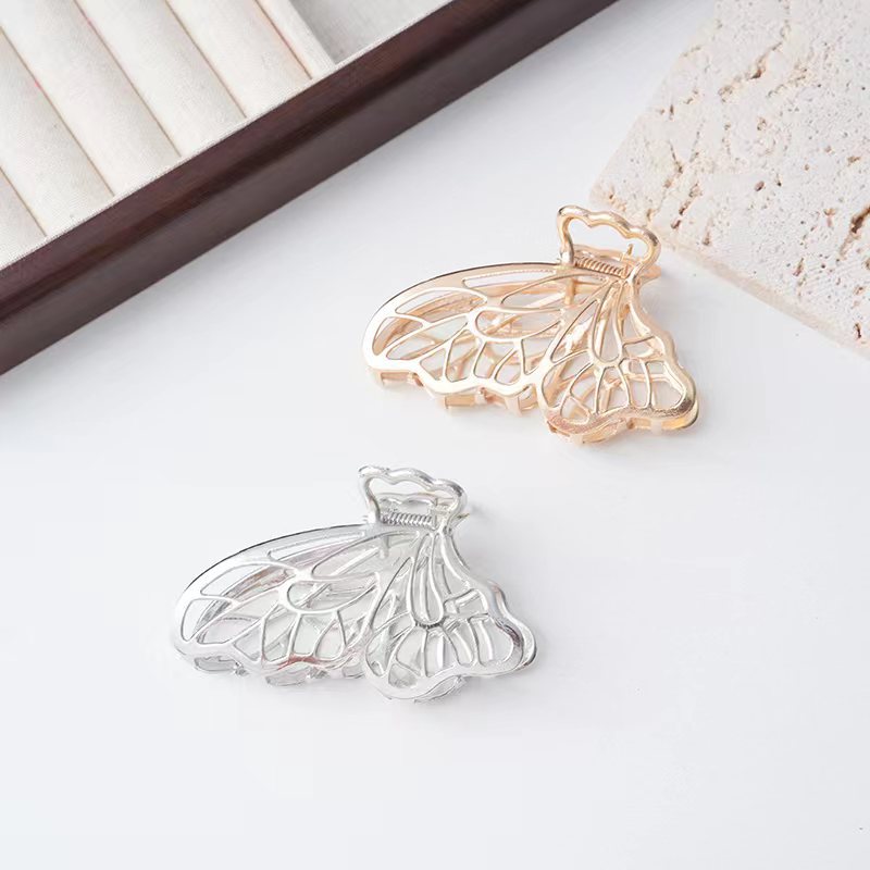 Gold Silver Plated Butterfly Claw Clip 8cm