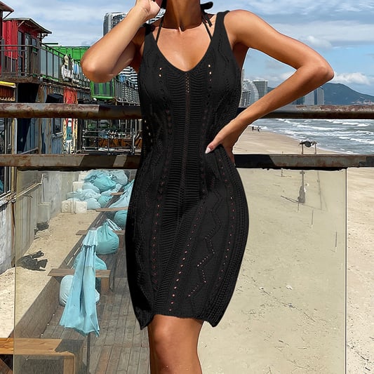 Hot Sexy Hollow Out Women Knitted Beachwear