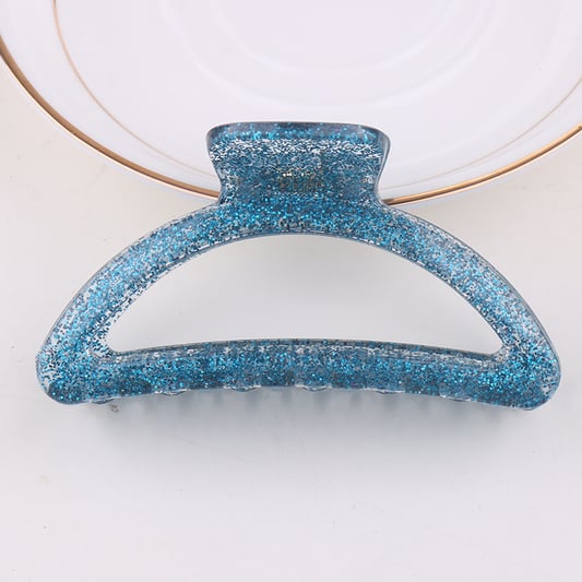 Circle Shaped Matte Plastic Claw Clip With Glitter