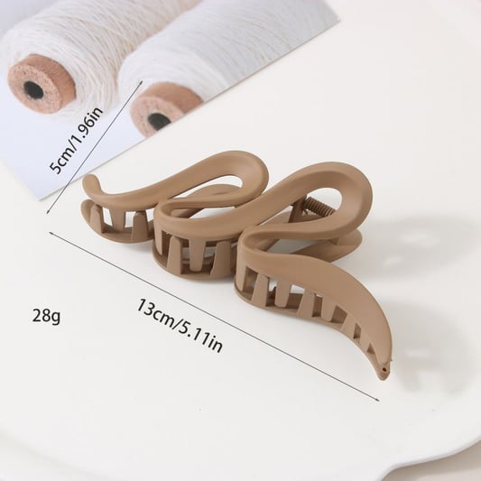 Wave Shape Matte Plastic Big Camel Hair Clip