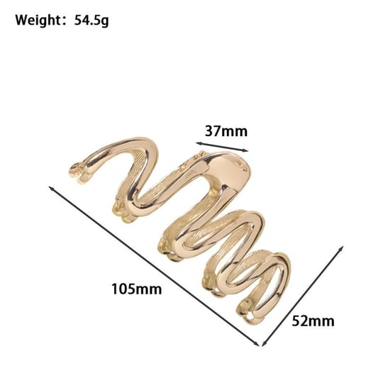 MM Wave Shaped Plated Metal Hair Clips