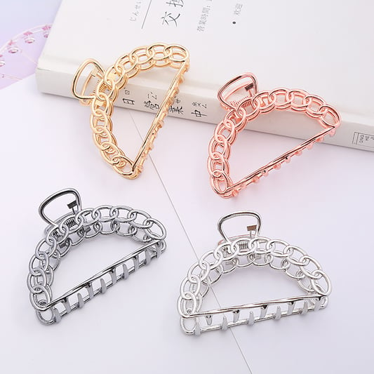 Vintage Chain Square Alloy Hair Claw Clips