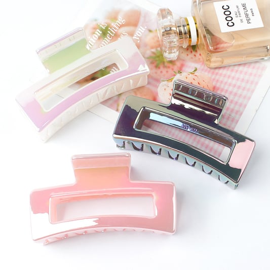 Rectangle Shaped Shiny Plastic Hair Clip