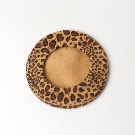 Vintage Leopard Print Beret